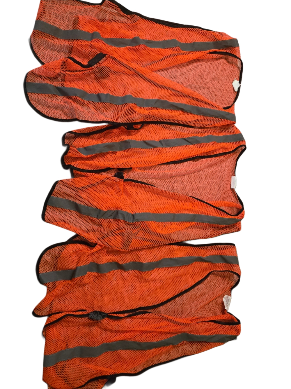 Set Of 3 Zojo One Size Hi-Vis Orange Mesh Hook And Loop Safety Vests